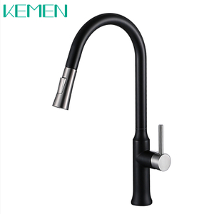 China Hot Sale Pull Down Kitchen Faucet 304 Stainless Steel Hot Cold Water Black Kitchen Faucets