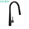 Faucet Matte Black Hot And Cold Water Single Handle Sink Tap Pull Down Spray Kitchen Faucet