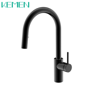 Deck Mounted Faucet 304 Stainless Steel Sink Mixer Pull Down Sprayer High Arc Black Kitchen Faucet