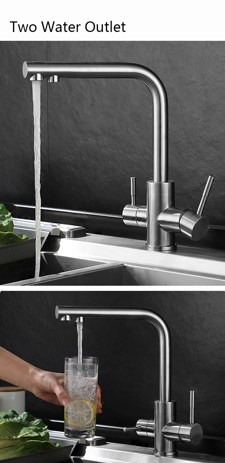 built in water filter faucet