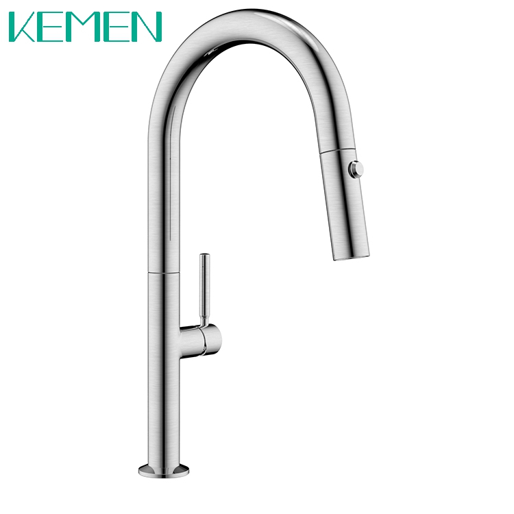 Long Neck Faucet 304 Stainless Steel Kitchen Taps Mixer Faucet Single Handle Pull Down Kitchen Sink Tap