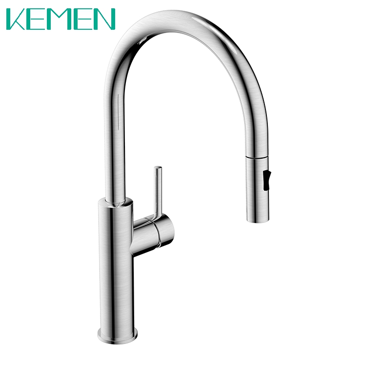 Hot Selling High Quality Kitchen Faucet Single Handle Mixer Tap 304 Stainless Steel Pull Down Kitchen Faucets