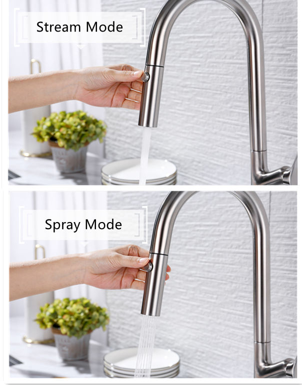 difference between pull out and pull down faucet