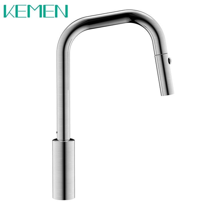 New Product Kitchen Tap 360 Brushed Stainless Steel 304 Faucet Tap One-handle Pull Down Kitchen Sink Faucet