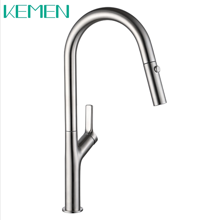 Factory direct sale Hot Cold Kitchen Faucet 304 Stainless Steel Water Tap Lead-Free Kitchen Faucet Pull Down Sprayer