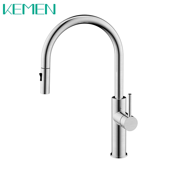 Hot Selling High Quality Kitchen Faucet Single Handle Mixer Tap 304 Stainless Steel Pull Down Kitchen Faucets