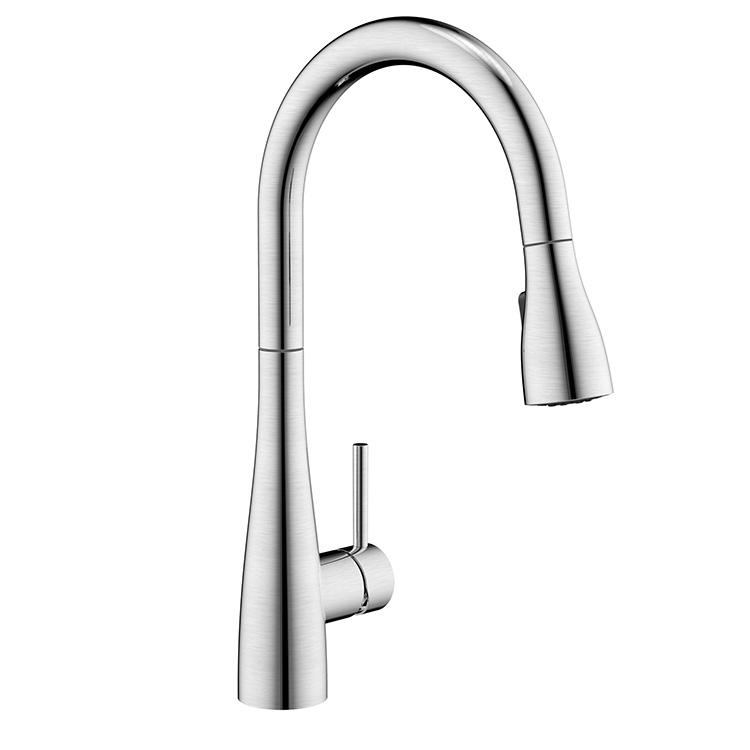Single Handle Single Hole Brushed Pull Down Kitchen Faucet 304 Stainless Steel Kitchen Faucet For Sink