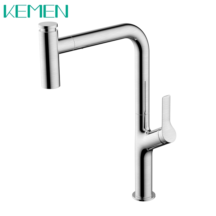 Professional 304 Stainless Steel Kitchen Faucet Single Level 360 Rotating Faucet Pull Out Kitchen Tap