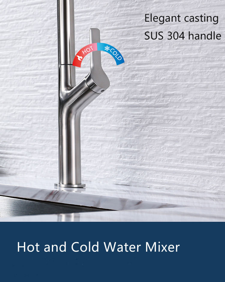 double handle pull down kitchen faucet