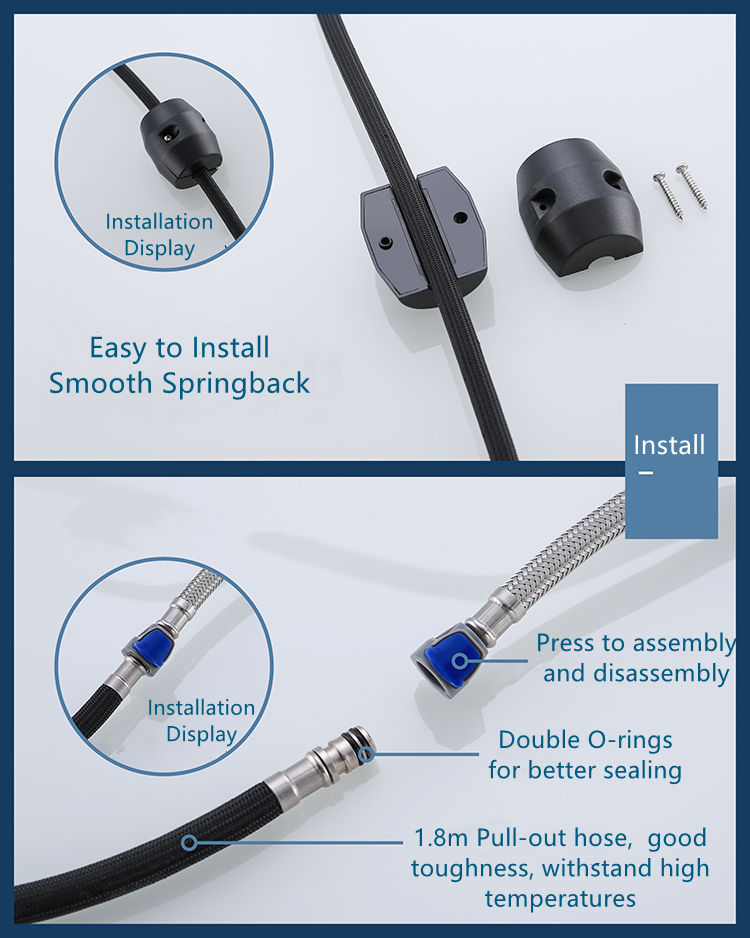 4 hole kitchen faucet with pull out sprayer