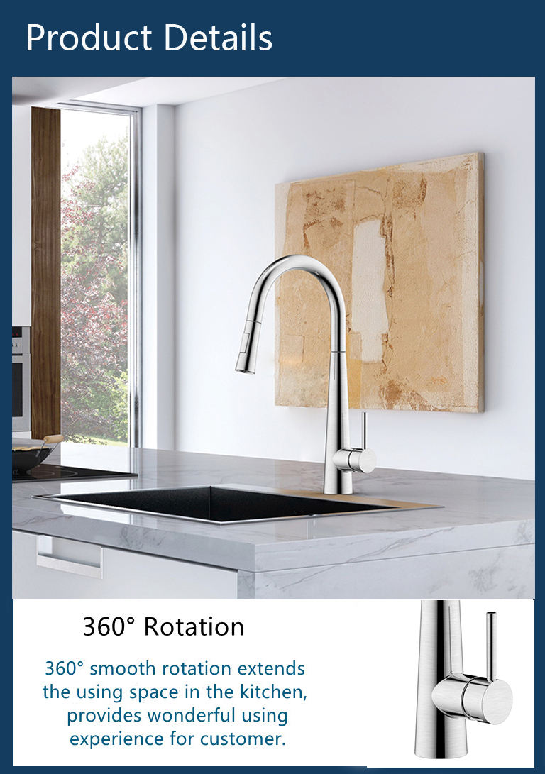 single handle pull down kitchen faucet