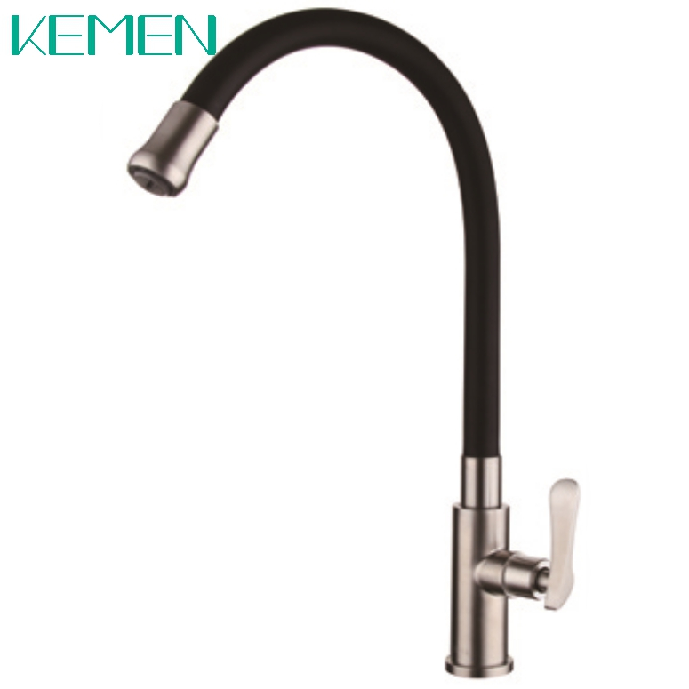 Modern Design 304 Stainless Steel Tap Cold Water Kitchen Faucet Silicon Tube