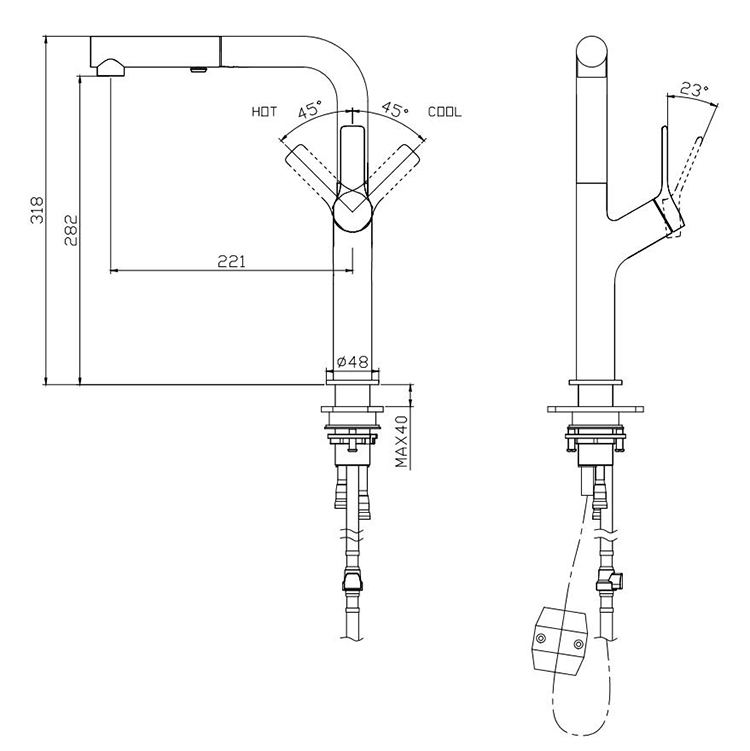 pull down faucet kitchen