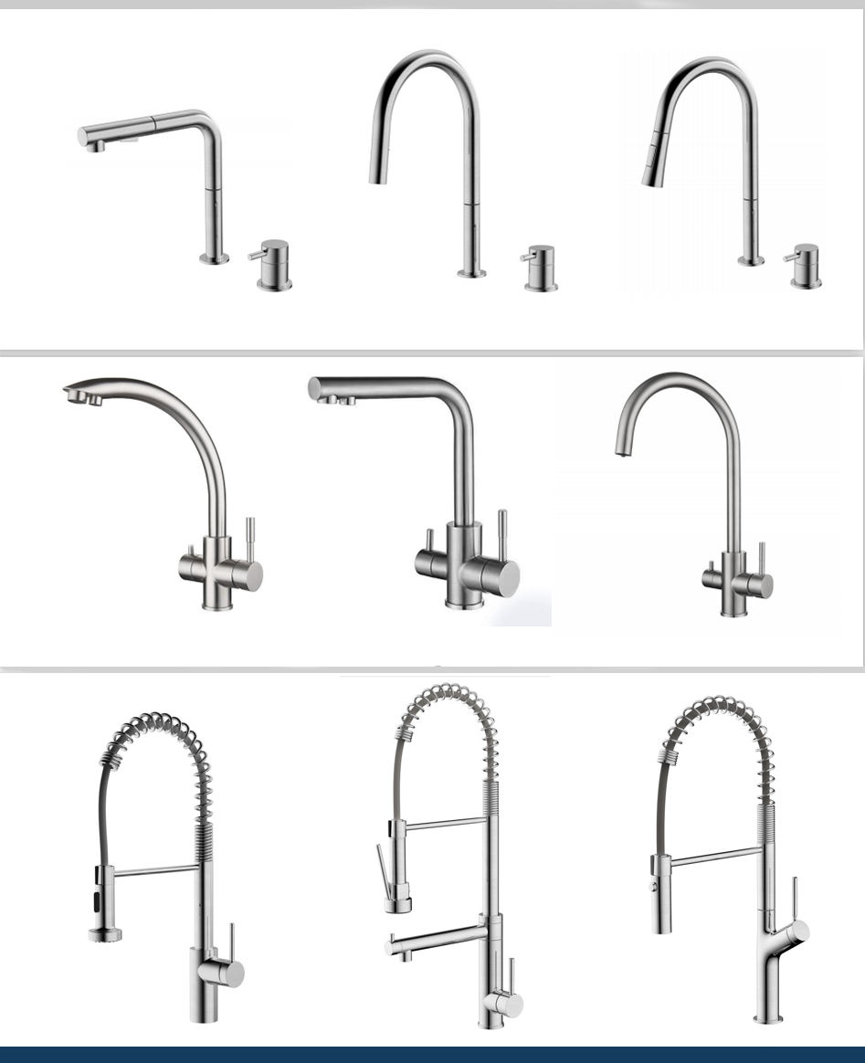 types of kitchen faucets