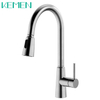 Brushed Nickel Sink Tap 304 Stainless Steel Kitchen Faucet One Handle Brushed Pull Down Kitchen Sink Faucet