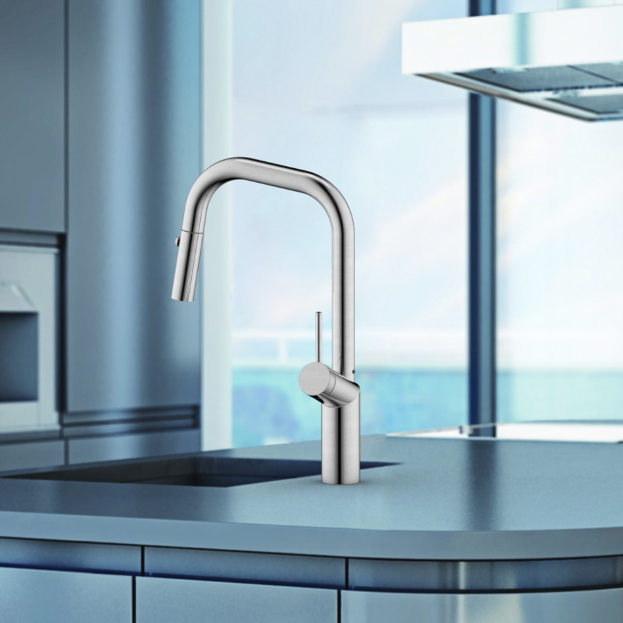 2021 New Design Single Handle Kitchen Mixer Taps Hot And Cold Water Faucet SS Kitchen Pull Down Faucet