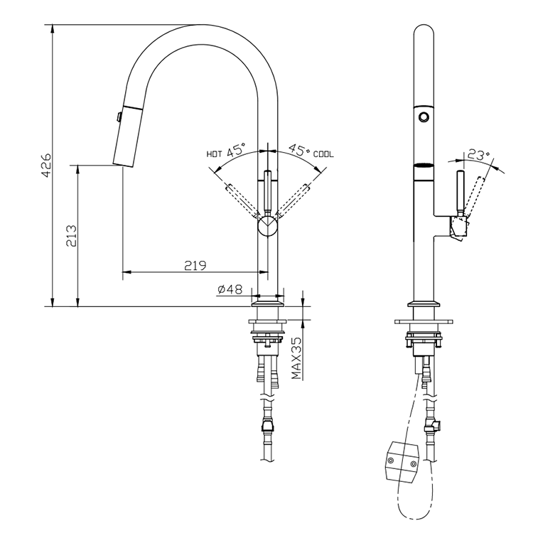 kitchen faucets with pull down sprayer
