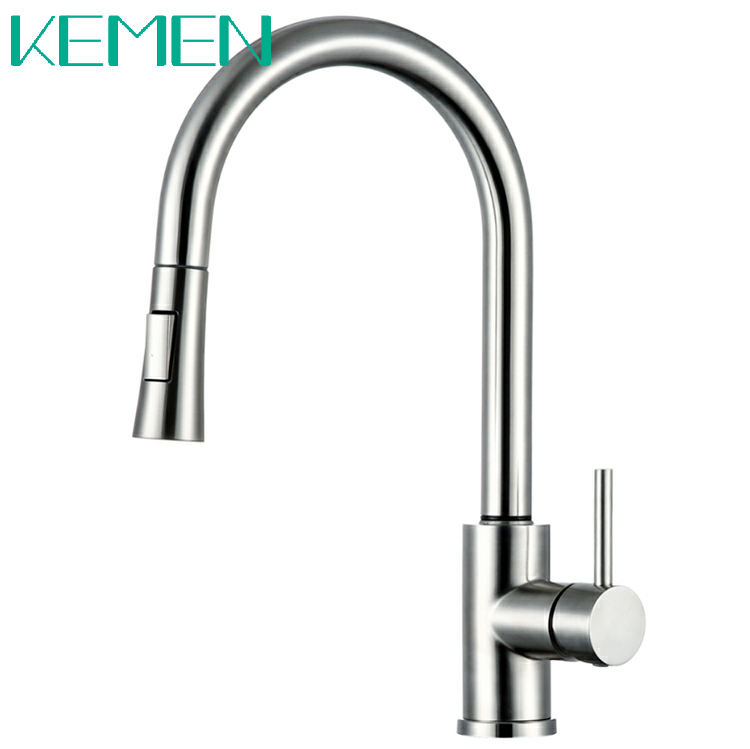 Modern 304 Stainless Steel Water Faucet Brushed Pull Down Touch Kitchen Mixer Tap Smart Kitchen Faucet