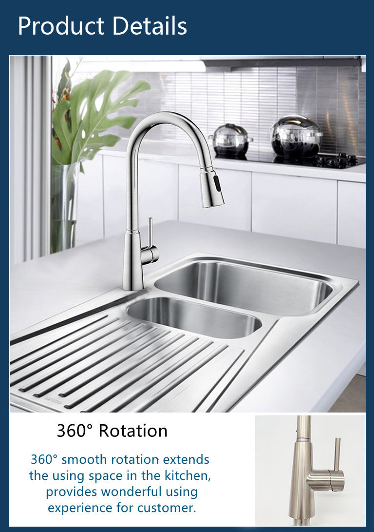 kitchen faucet with 2 handles pulldown
