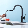 2021 Amazon Hot Selling New Design SUS 304 Single Handle Pull Down Kitchen Sink Tap Black Kitchen Faucet