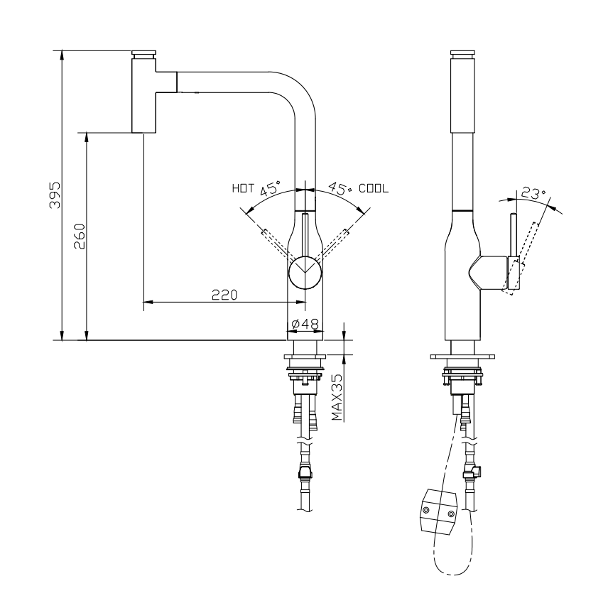 wall mounted kitchen faucet