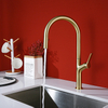 360 Degree Rotation Gold Brushed Faucet SUS 304 Kitchen Faucet with Pull Down Sprayer Kitchen Sink Taps