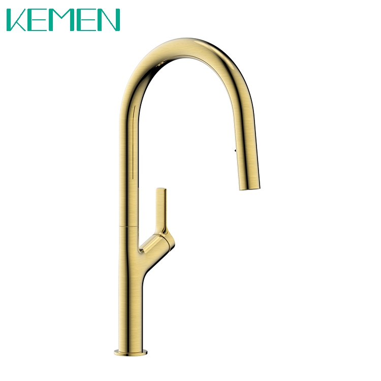 Luxury Gold Kitchen Faucet Single Handle Mixer Taps 304 Stainless Steel Pull Down Kitchen Faucet