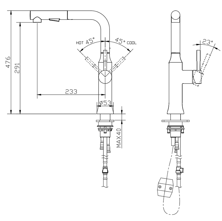 all metal construction kitchen faucet
