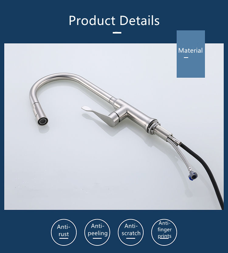 4 hole kitchen faucet with pull down sprayer