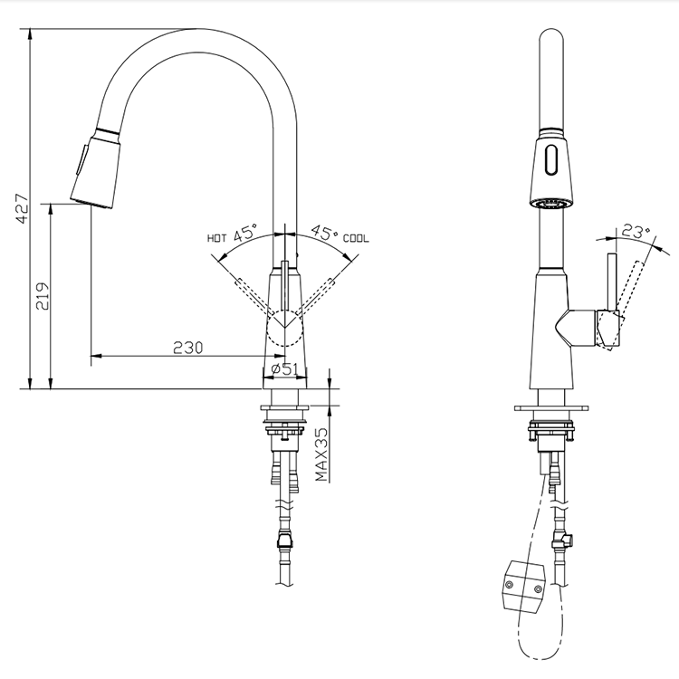 kitchen faucet with sprayer and soap dispenser