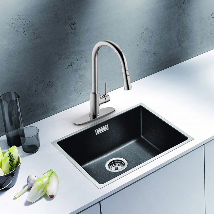 Flexible Mixer Tap SS Kitchen Pull Down Faucet with Deck Plate Hot And Cold Tap Water Faucet