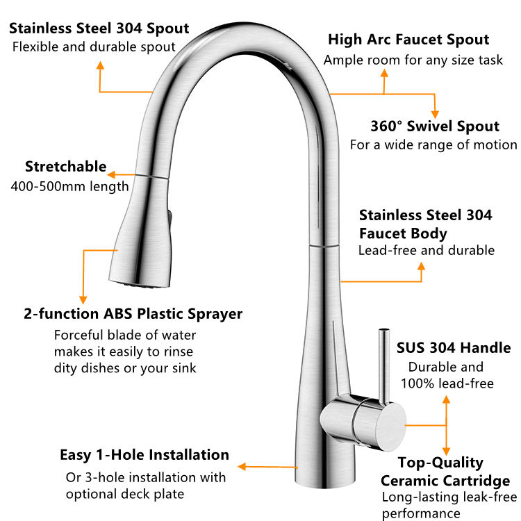 touchless pull-down kitchen faucet