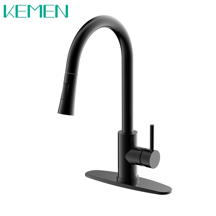 Stainless Steel Mixer Hot And Cold Water Flexible Kitchen Faucet Black Pull-Down Kitchen Faucet