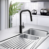 Modern Style 304 Stainless Steel Kitchen Sink Water Tap Black Color Pull Down Kitchen Faucet