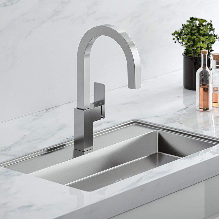 black sink stainless faucet