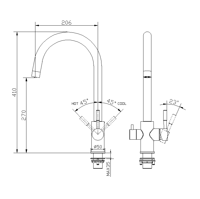 kitchen faucet with water filter faucet