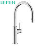 Kaiping Direct Sale Flexible Kitchen Faucet Hose 304 Kitchen Faucet Deck Mounted Single Lever Pull Down Tap