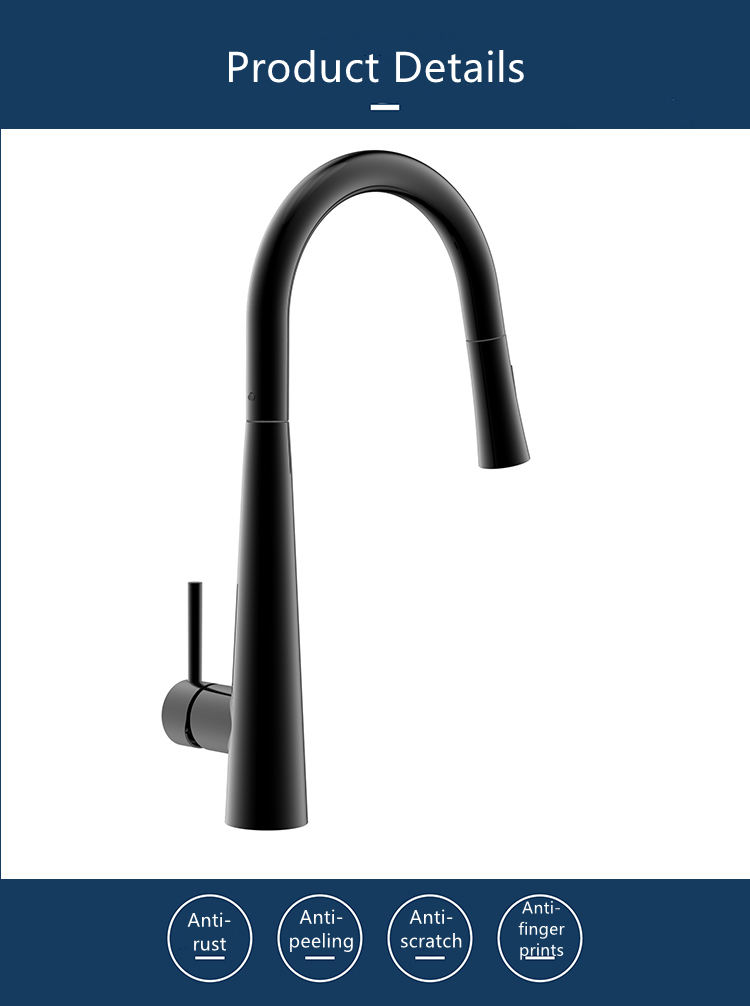 black pull down kitchen faucet