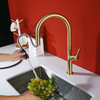 Brushed Gold New Design Stainless Steel Faucet Pull Down Water Tap Single Hole Kitchen Faucet Tap